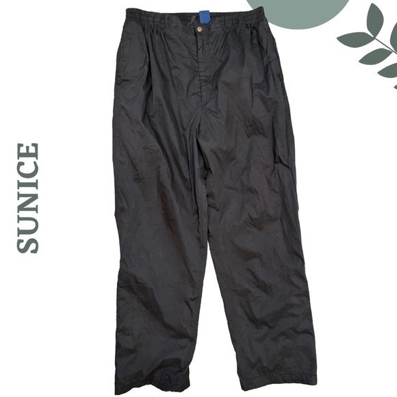 Men’s Sunice XL Black Outdoor Rain Pants with Zippers Waterproof Black - Picture 1 of 8